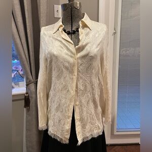 NWT Zara Elegant Cream Paisley Women's blouse